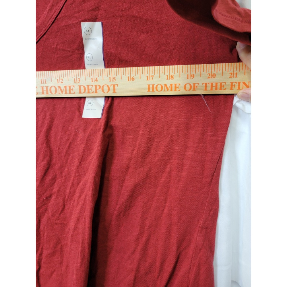 Universal Thread Womens XL Red Slub V-Neck Short Sleeve T-Shirt NWT 1611 - Picture 3 of 6